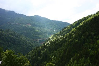 Artvin 'deki Macahel Vadisi' nden güzel bulutlu bir manzara..