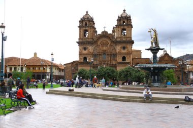 CUSCO CATHEDRAL, PLAZA DE ARMAS, CUSCO, PERU - 27 March 2019.  Beautiful Cusco Cathedral