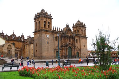CUSCO CATHEDRAL, PLAZA DE ARMAS, CUSCO, PERU - 27 March 2019.  Beautiful Cusco Cathedral