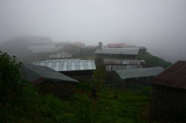 Türkiye 'de sis platosu manzarası.