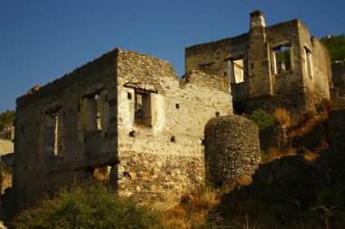 Terk edilmiş Kayakoy köyü, Mugla Türkiye.