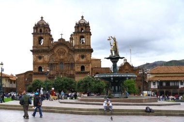 CUSCO CATHEDRAL, PLAZA DE ARMAS, CUSCO, PERU - 27 March 2019.  Beautiful Cusco Cathedral