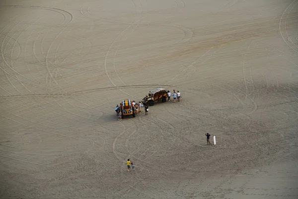 Huacachina Peru April 2019 People Sand Boarding Sand Dunes Huacachina — Stock Photo, Image