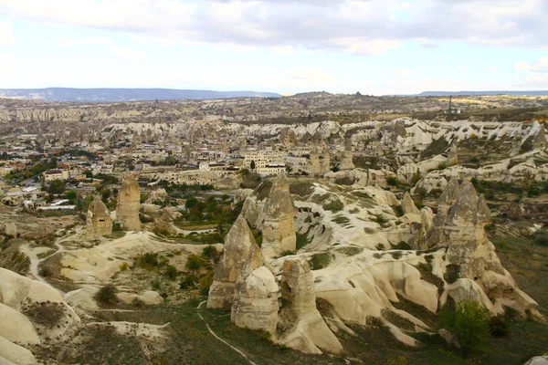 Pohled Město Goreme Regionu Cappadocia Turecko — Stock fotografie