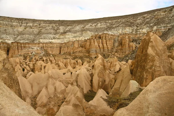 Piękne Formacje Skalne Bajkowe Kominy Cappadocia Turcja — Zdjęcie stockowe