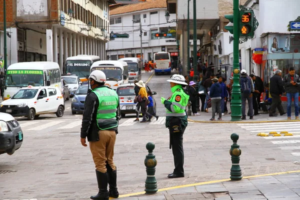 Vista Das Ruas Fachadas Edifícios Cidade Colina Cusco Peru — Fotografia de Stock