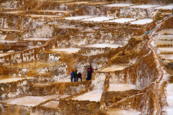 Kopalnie Soli Maras Sacred Valley Peru Kwietnia 2019 Widok Tarasy — Zdjęcie stockowe