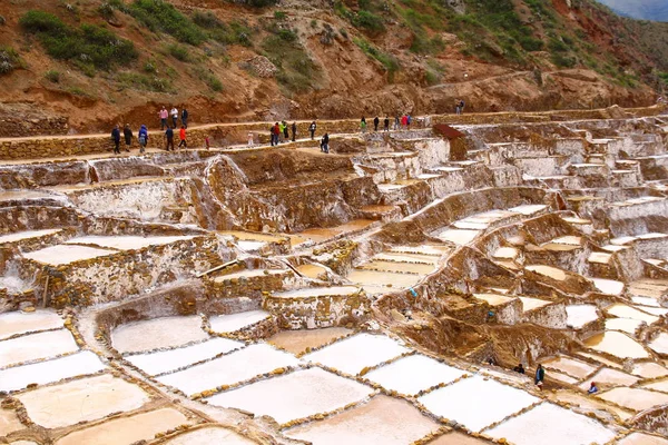 Maras Salt Mines Sacred Valley Peru April 2019 View Terraces — 스톡 사진