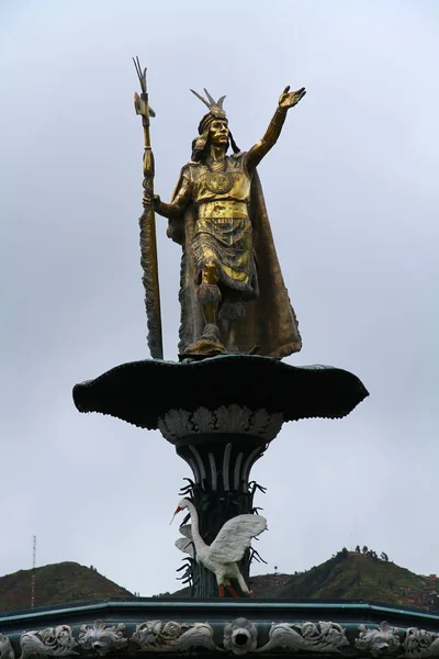 Plaza Armas Cusco Peru March 2019 쿠스코 왕국의 통치자였으며 제국의 — 스톡 사진