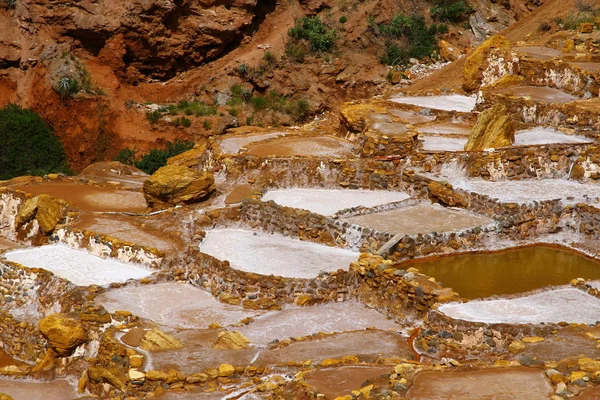 View Terraces Salt Pools Maras Salt Mines Which Situated Sacred — 스톡 사진