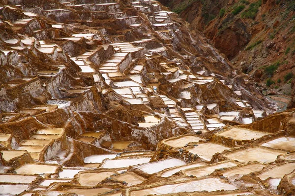 View Terraces Salt Pools Maras Salt Mines Which Situated Sacred — 스톡 사진