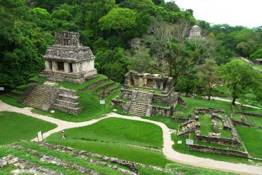 Palenque Maya Harabeleri, Chiapas, Meksika. Palenque antik Maya harabeleri Chiapas 'ta