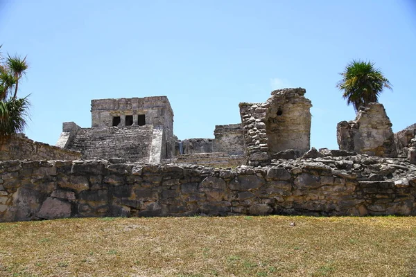 Tulum Arkeolojik Alanı Ndaki Maya Kalıntıları Meksika Nın Iyi Korunmuş — Stok fotoğraf