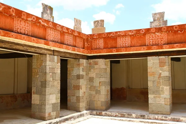 View Patio Pillars Quetzalpapalotl Palace Teotihuacan Ancient Ruins Mexico — 스톡 사진