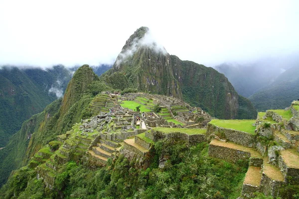 Machu Picchu Antike Stadt Urubamba Flusstal Peru Ein Blick Auf — Stockfoto