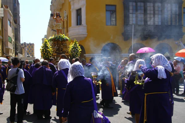 Plaza Armas Lima Peru Kwietnia 2019 Widok Parady Podczas Uroczystości — Zdjęcie stockowe