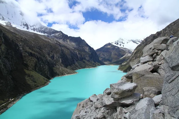 Laguna Paron Les Montagnes Autour Dans Parc National Huascaran Pérou — Photo