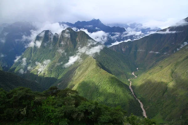 Intipata Antik Nka Kalıntıları Nka Patikası Peru Dan Dağların Arasındaki — Stok fotoğraf