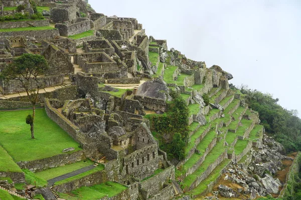 Machu Picchu Ókori Város Urubamba Folyó Völgye Peru Kilátás Machu — Stock Fotó