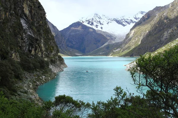 Laguna Paron Les Montagnes Autour Dans Parc National Huascaran Pérou — Photo