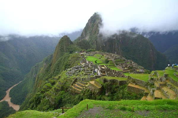 Machu Picchu Ancient City Urubamba River Valley Peru Uma Vista — Fotografia de Stock