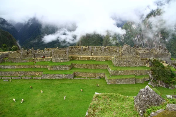 Machu Picchu Antike Stadt Urubamba Flusstal Peru Ein Blick Auf — Stockfoto