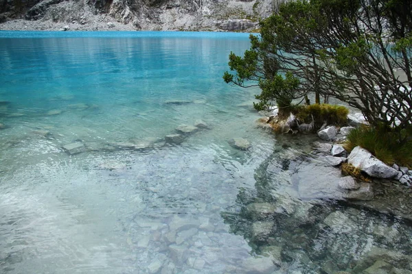 Laguna Paron Okoliczne Góry Parku Narodowym Huascaran Peru — Zdjęcie stockowe