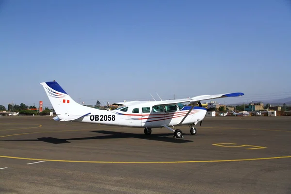 Nazca Peru Aprile 2019 Gli Aerei Cessna Attendono All Aeroporto — Foto Stock