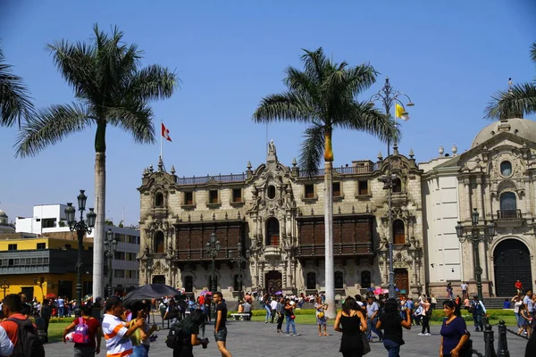 Lima Peru April 2019 View Plaza Armas Lima Government Palace — Stock Photo, Image