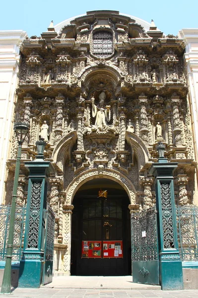 San Agustin Church Lima Pérou Avril 2019 Vue Façade Ultra — Photo