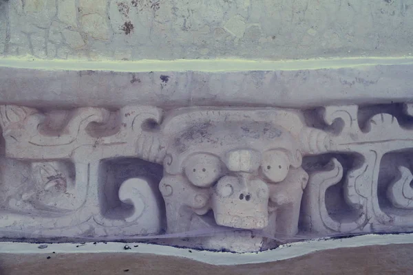 Tallados Mayas Del Altar Del Jaguar Pirámide Acrópolis Sitio Arqueológico — Foto de Stock