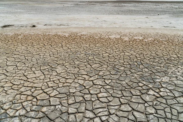 Το ξηρό έδαφος μιας παλιάς αλμυρής θάλασσας - περιβαλλοντικό ζήτημα — Φωτογραφία Αρχείου