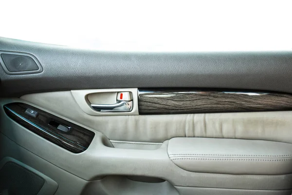 Car Door Covered Different Colors Leather Decorative Inserts Painted Grey — Stock Photo, Image