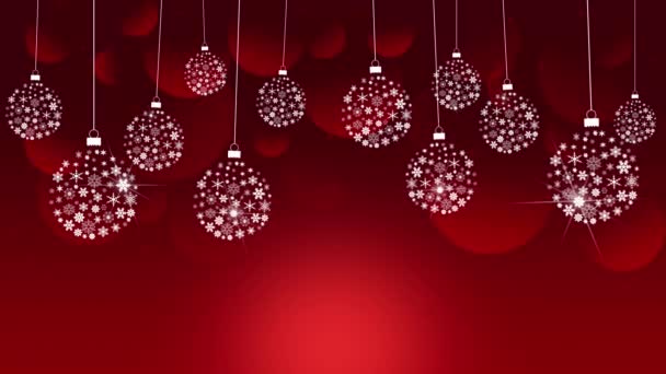 Animated Christmas Balls Red Backgrou — Stock Video