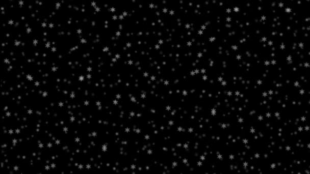 Nieve Cayendo Cielo Nocturno Nieve Animada — Vídeos de Stock