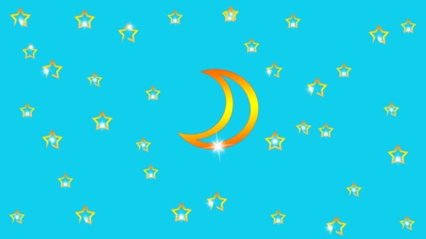 Moon Stars Animated Screensaver Background Lullab — Stock Video