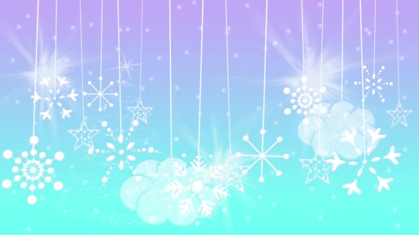 Motivo Navideño Copos Nieve Animación Lunar Canción Cuna Relajación — Vídeos de Stock