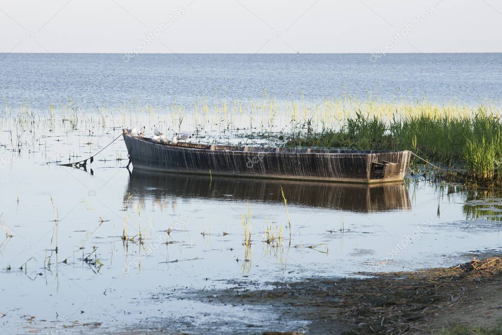 Nida, Curonian Spit, Lithuania - Boat on the Curonian lagoon
