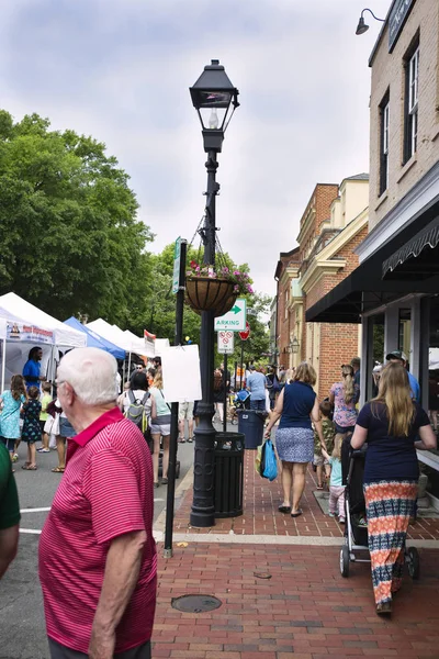 Warrenton Virginia Usa Namioty Ulicy Festiwalu Wiosna Warrenton Warrenton Virginia — Zdjęcie stockowe