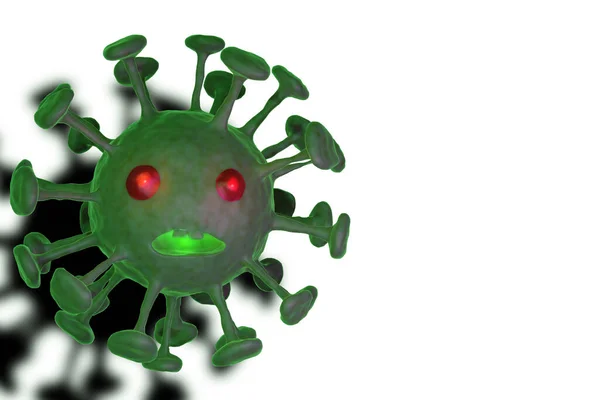 Coronavirus Covid Κυττάρων Κάτω Από Μικροσκόπιο Απομονώνονται Λευκό Φόντο Και — Φωτογραφία Αρχείου