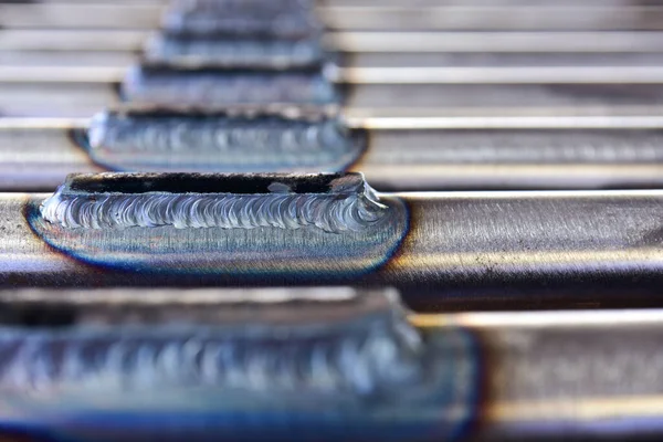 Welder Welding Plate Pipe Tungsten Inert Gas Welding Process Tig — Stock Photo, Image