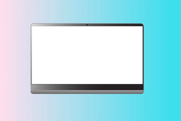 Mockup Van Een Laptop Met Een Wit Scherm Vectorillustratie — Stockvector