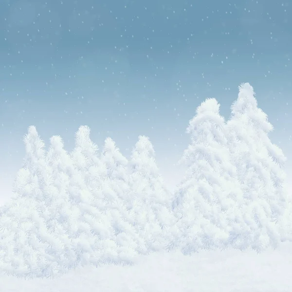 Vinter Vit Skog Frostig Vinter — Stockfoto