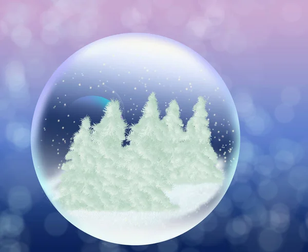 Зимова Куля Сніжний Ліс — стокове фото