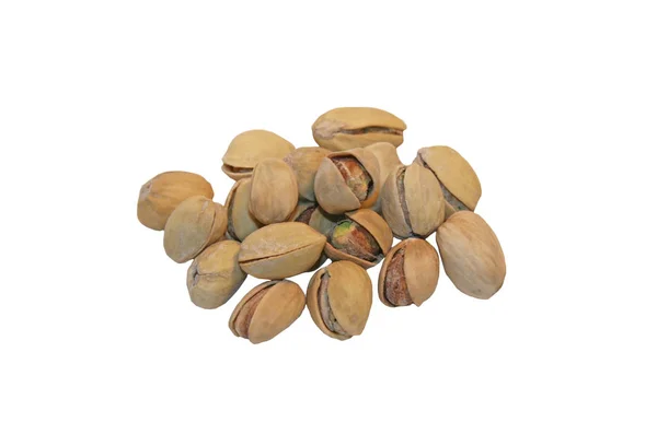Nuts Pistachio Tree Pistachios Visible Shell Nuts White Background Light — Stock Photo, Image