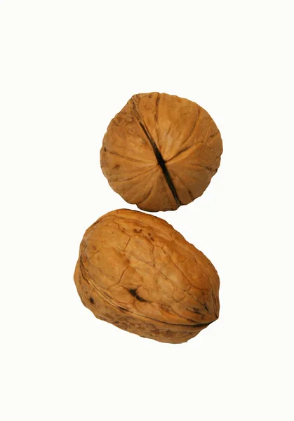 Nuez Visible Cerca Partes Nueces Conchas Nueces Comestibles Nuez Sobre — Foto de Stock