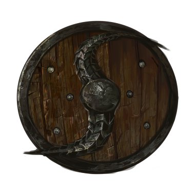 ahşap kalkan. Çizim