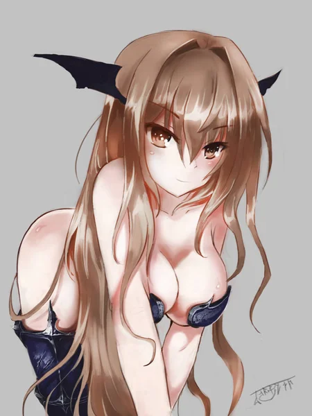 2D Çizim Anime kız. Seks konu