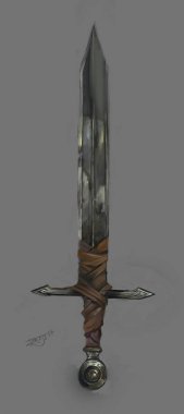 Rusty sword. Illustration. background