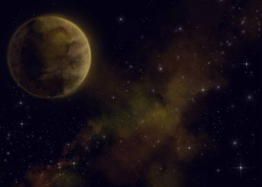 Alanı. Bir bulutsu bir gezegen ile gösteren resim